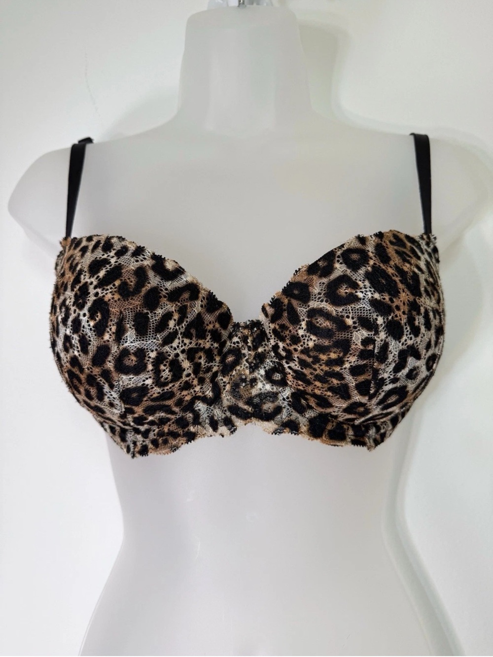 34 C Victoria Secret Women’s Cheetah Print Gorgeous Push Up Bra Add 1 Size